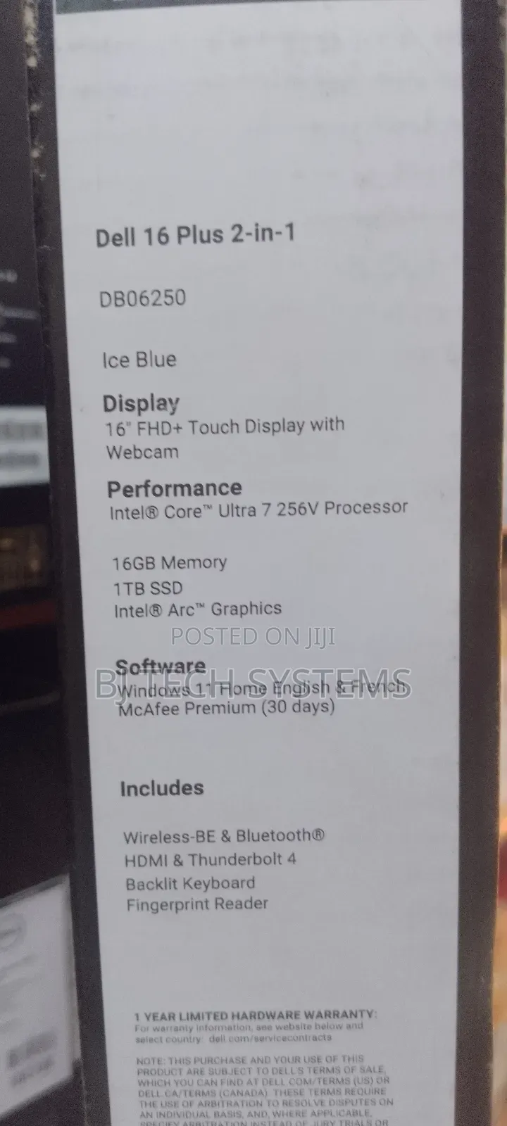 New Laptop Dell Plus 16 16GB Intel Core Ultra 7 SSD 1T