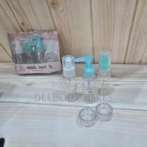 Travel Bottles Set With Toiletry Bag – 3 Bottles 2 Containers