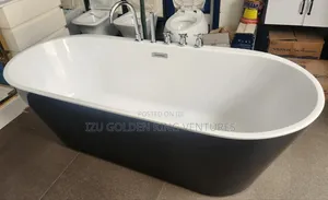 Black and White Bath With Controls