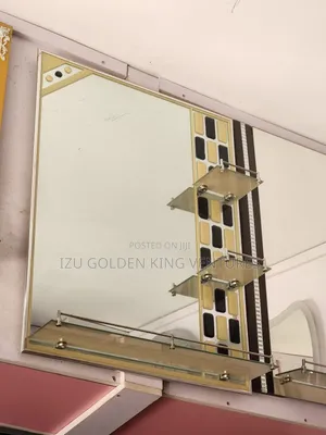 Bathroom Mirror With Double Shelf