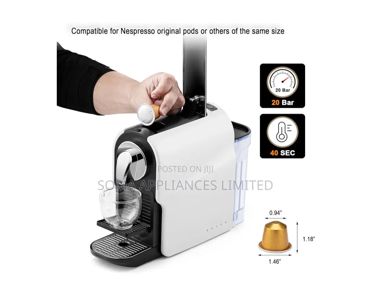 Konmo 0518 Nespresso Capsule Coffee Machine