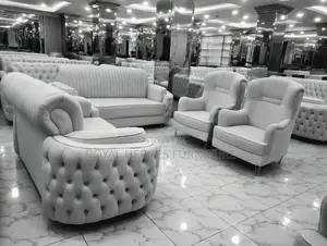 Luxury Cream Velvet Sofa Set – Elegant Living Room Furniture
