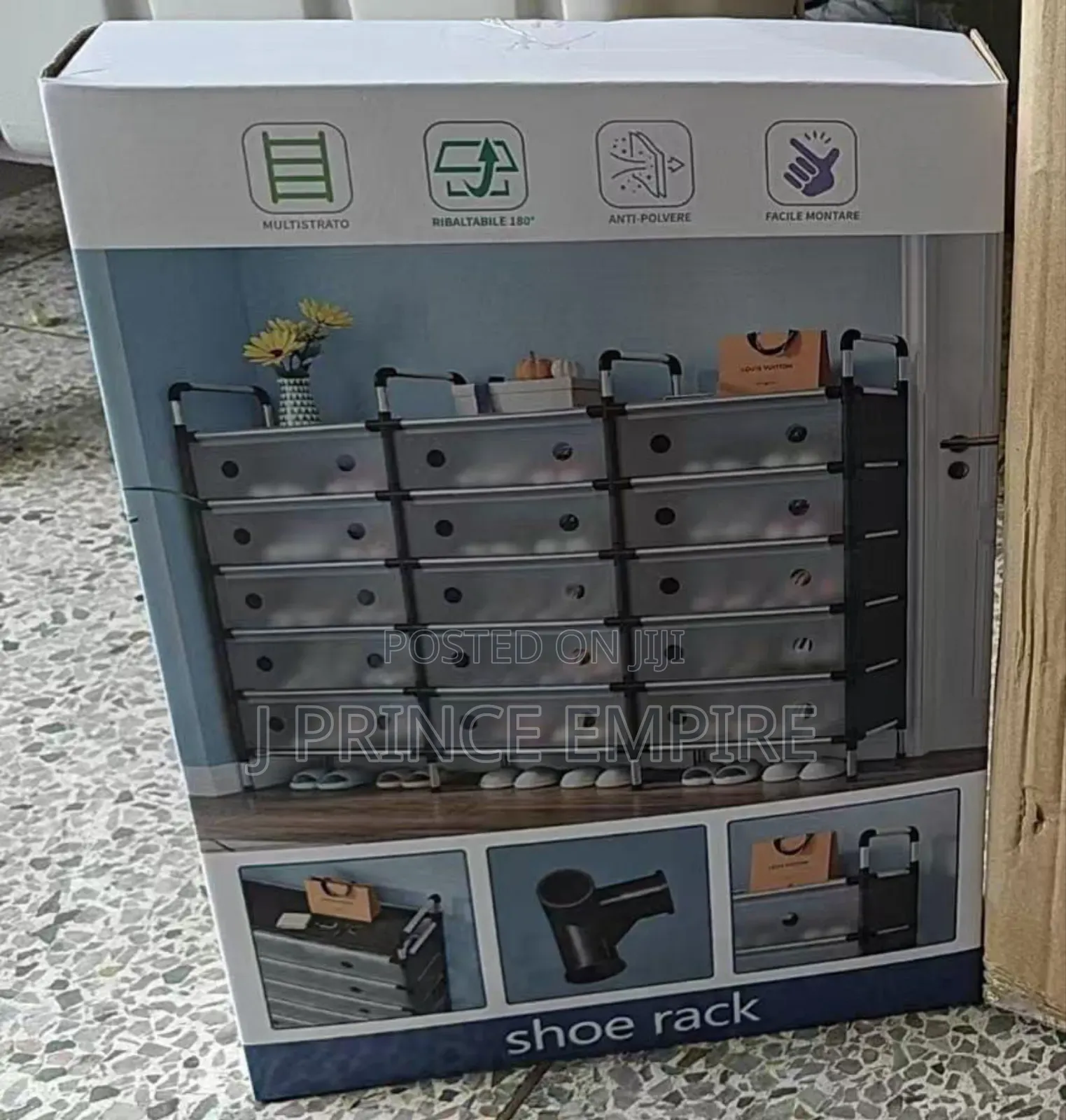 6 Layer, 3 Roll Multifunctional Shoe Rack With Cover
