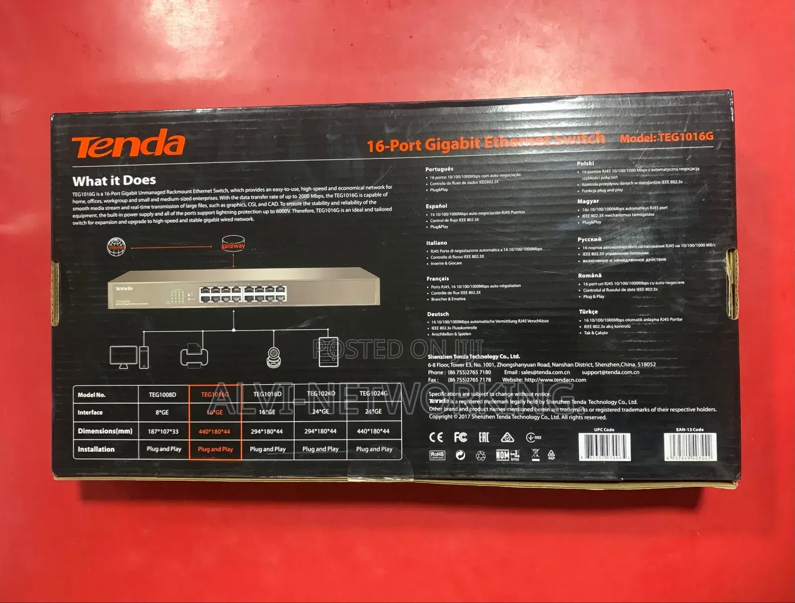 Tenda 16 Port Gigabit Switch