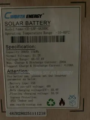 Cworth 15kwh/48v Lithium Battery