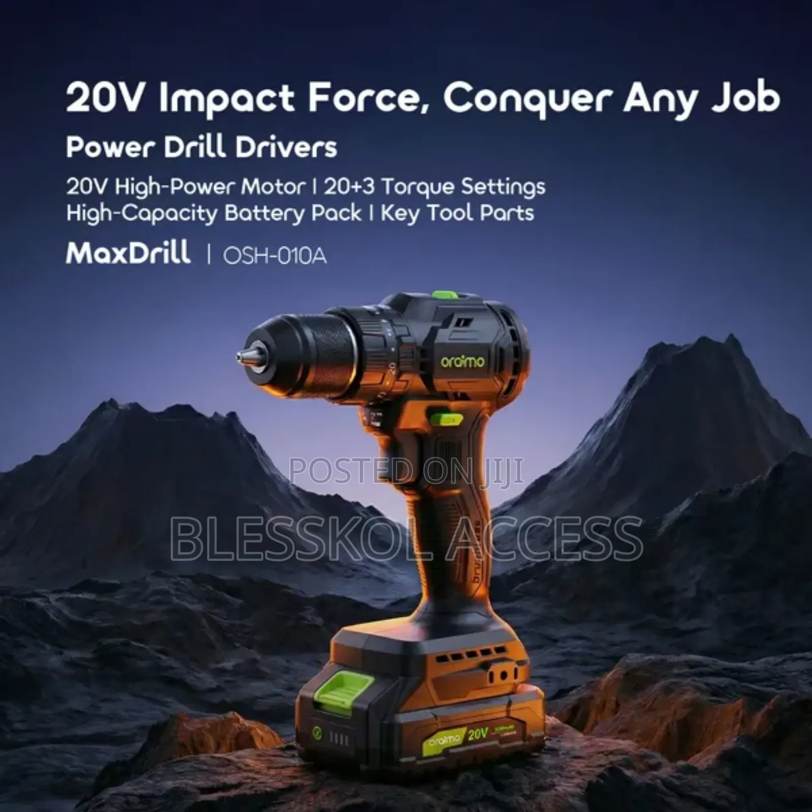 Oraimo Maxdrill 20v Cordless Versatile Power Drill Driver