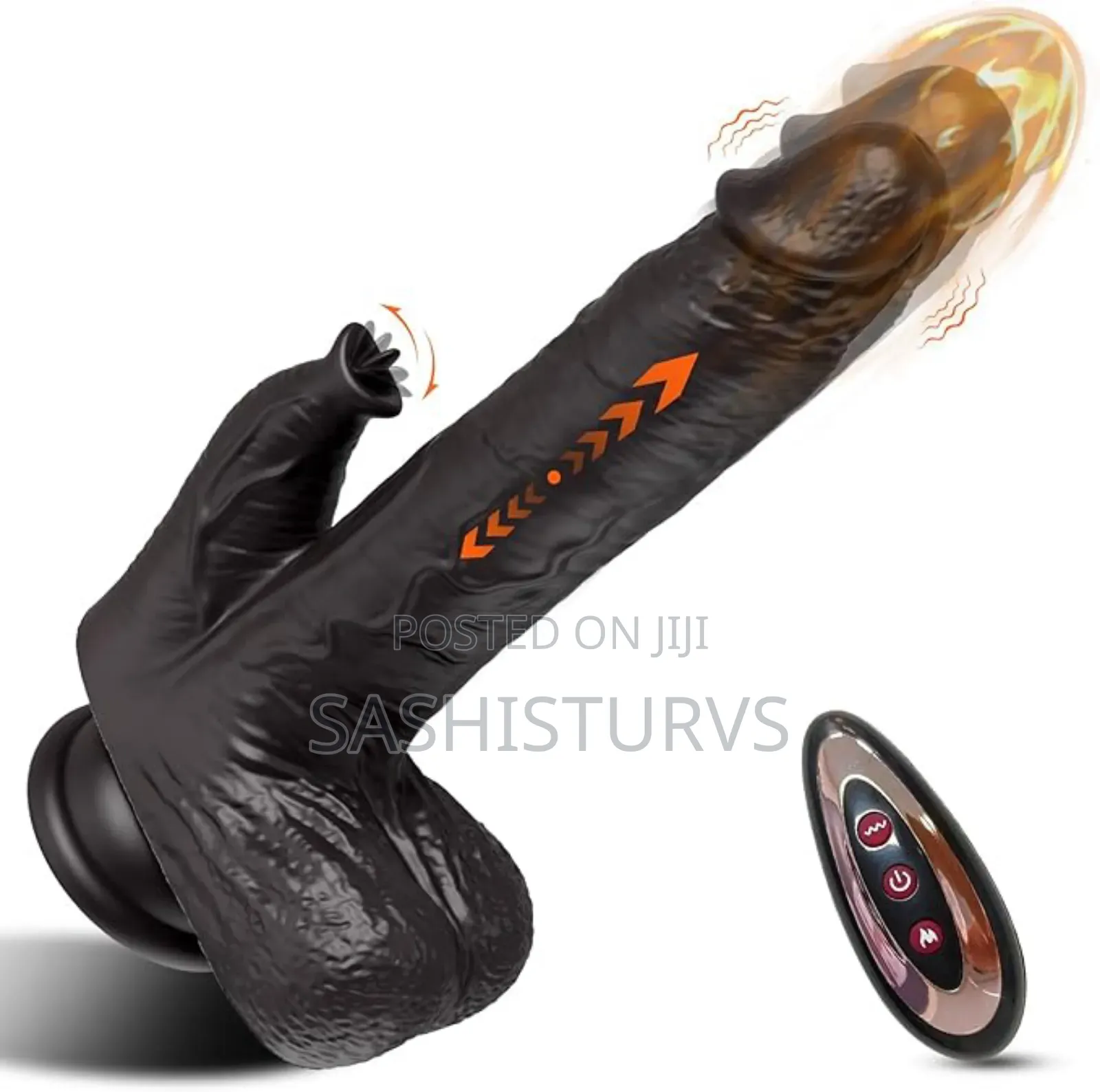 Remote Control Thrusting Dildo Licking Vibrator With Heating Function