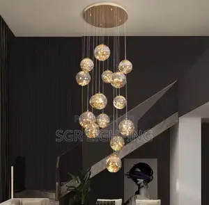 Luxury Silver Glass Pendant Chandelier Led