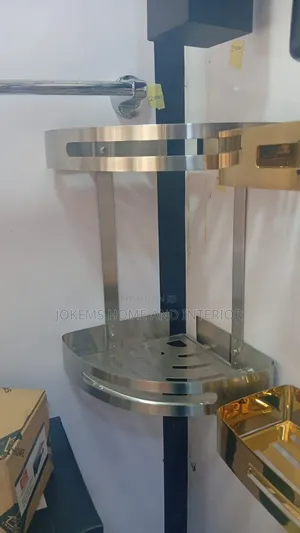 Silver Corner Bathroom Shelf
