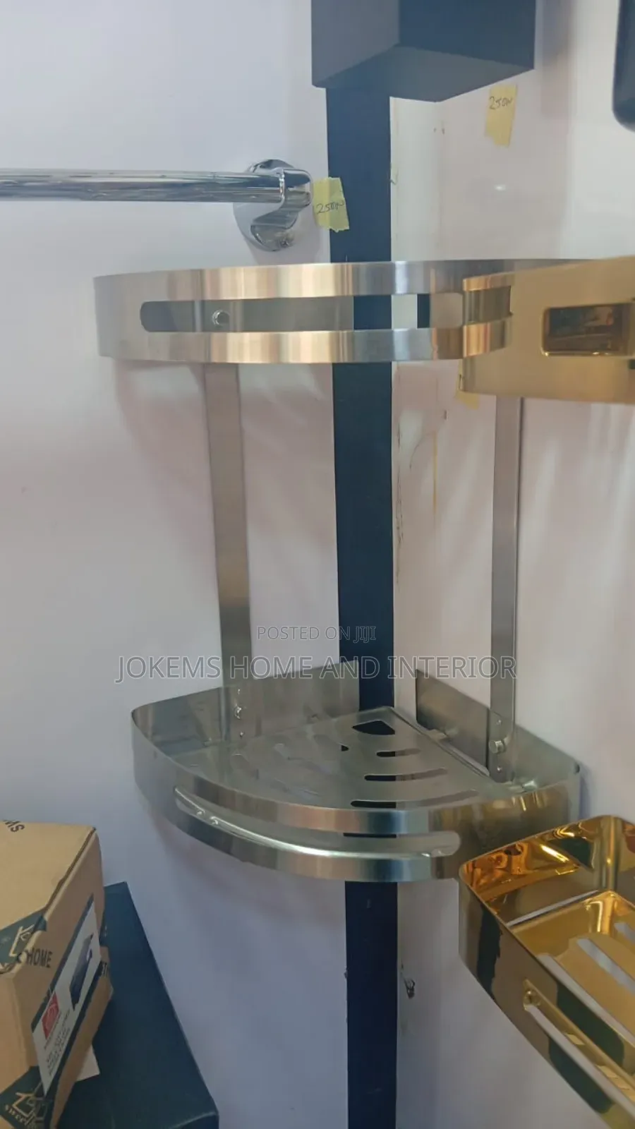 Silver Corner Bathroom Shelf