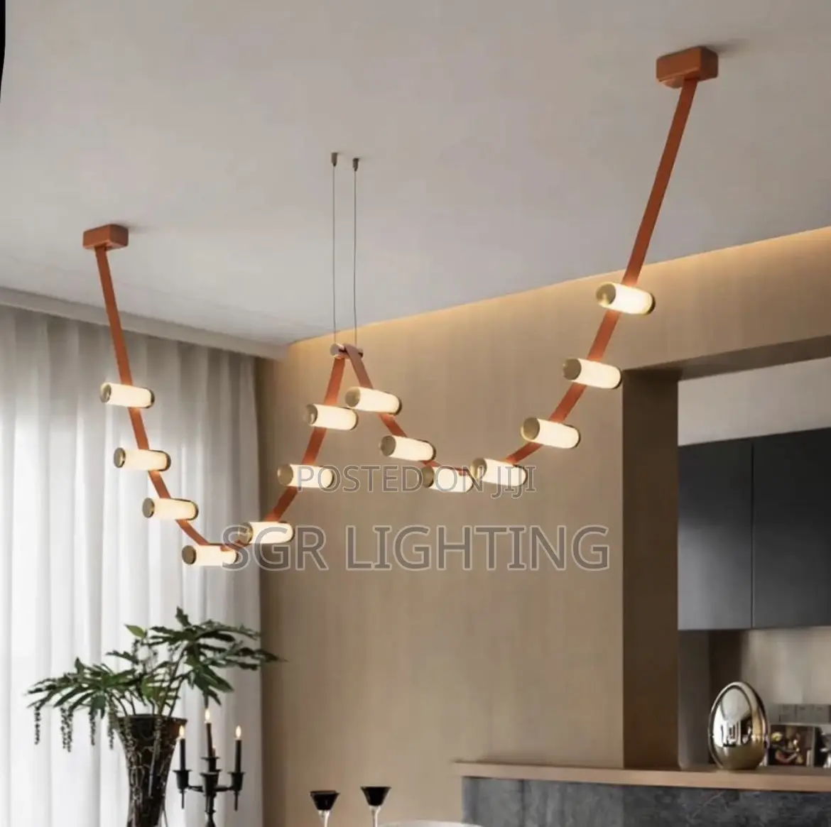 Italian Designer Belt Chandelier