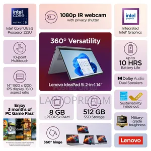 New Laptop Lenovo IdeaPad Flex 14 8GB Intel Core Ultra 5 SSD 512GB