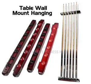 The Moocy Wall-Mounted 6-Cue Billiard Rack Is a Wooden Holder