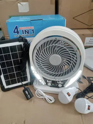 4-in-1 Rechargeable Fan With Led Lamp, Model:607