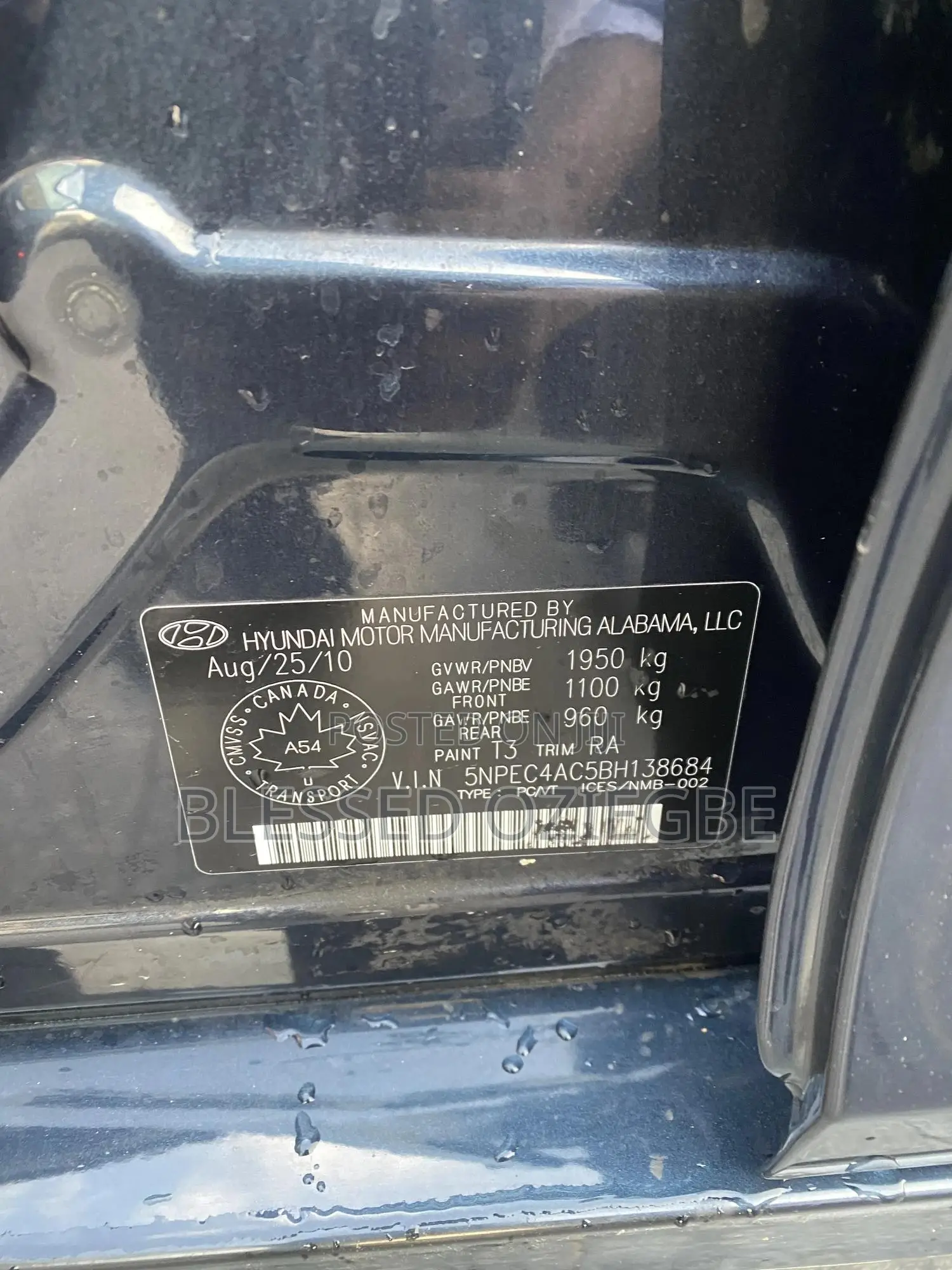 Hyundai Sonata 2011 Blue
