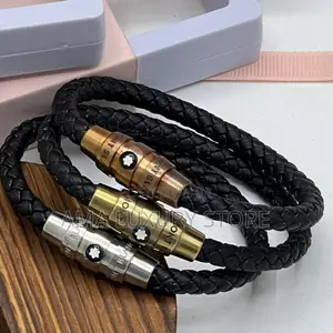 Mont Blanc Quality Leather Men's Wrist Bracelets