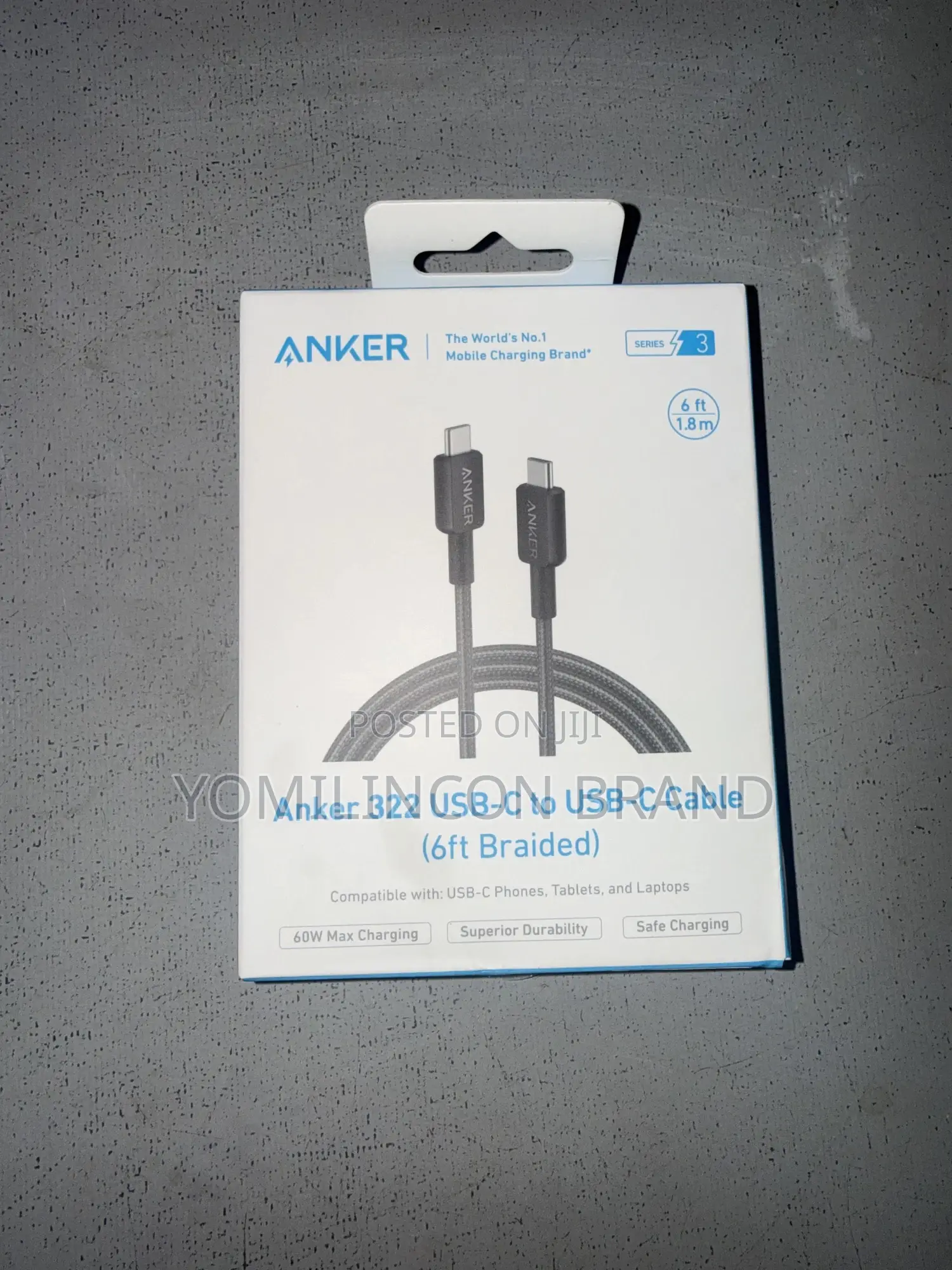 Anker 322 Usb-C to Usb-C Cable (3ft Braided)