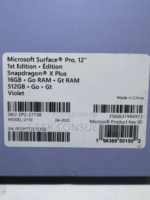 New Laptop Microsoft 16GB Qualcomm Snapdragon X Plus SSD 256GB