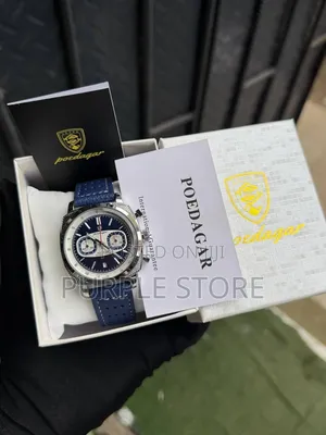 Poedagar Chronograph 30m-Waterproof Watches Leather Strap