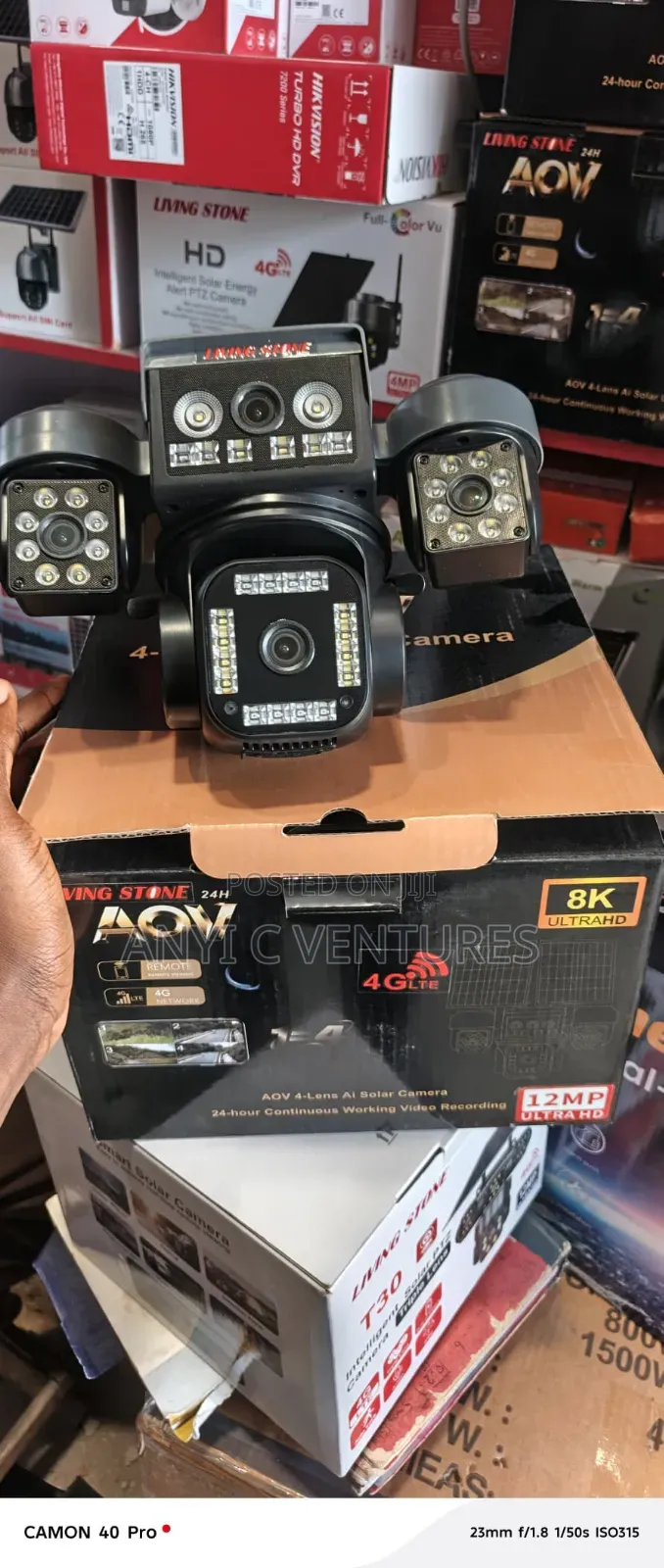 Aov 4 Lens Solar CCTV Camera