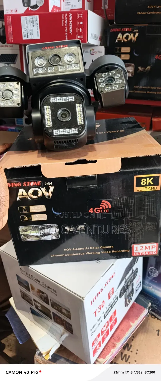 Aov 4 Lens Solar CCTV Camera