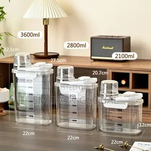 Transparent Airtight Food and Grain Storage Container 3in1