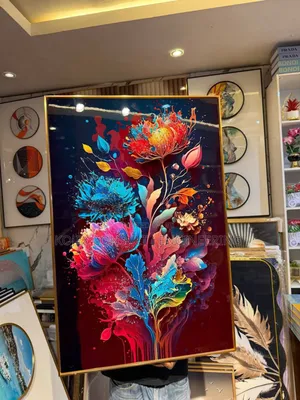 Luxury Crystal Wall Acrylic Painting/Stoned Art Frame .