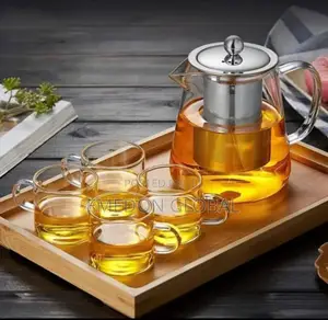 Borosilicate Glass Teapot Kettle With 4 Cups