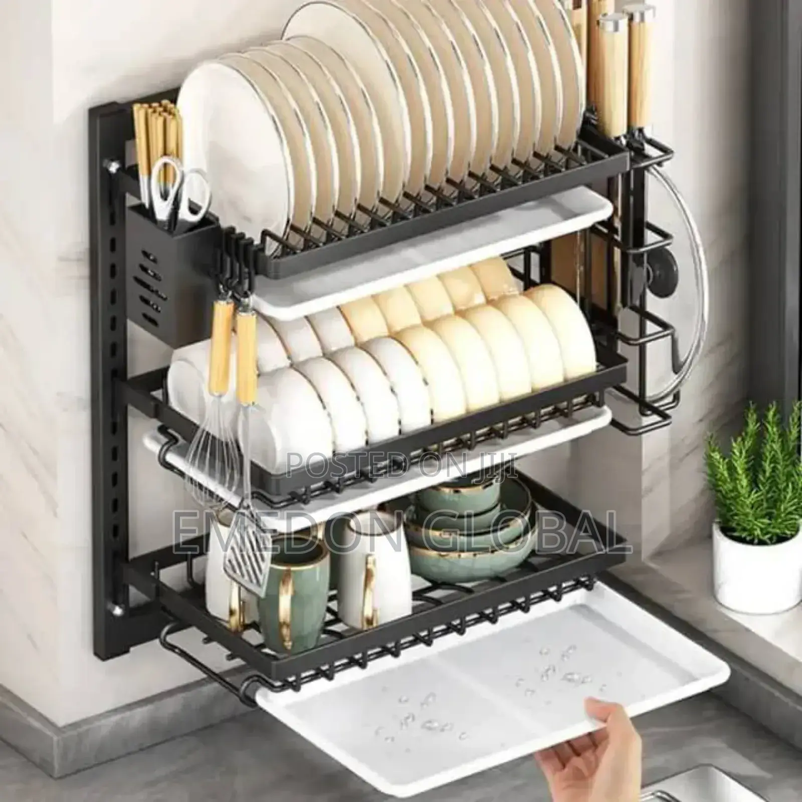 Stainless Steel 3 Layer Wall Mounted Dish Rack