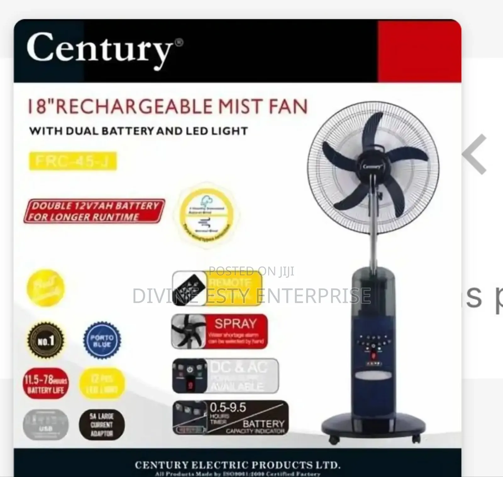 Century 18 " Rechargeable Mist Fan in Port-Harcourt - Home Appliances ...