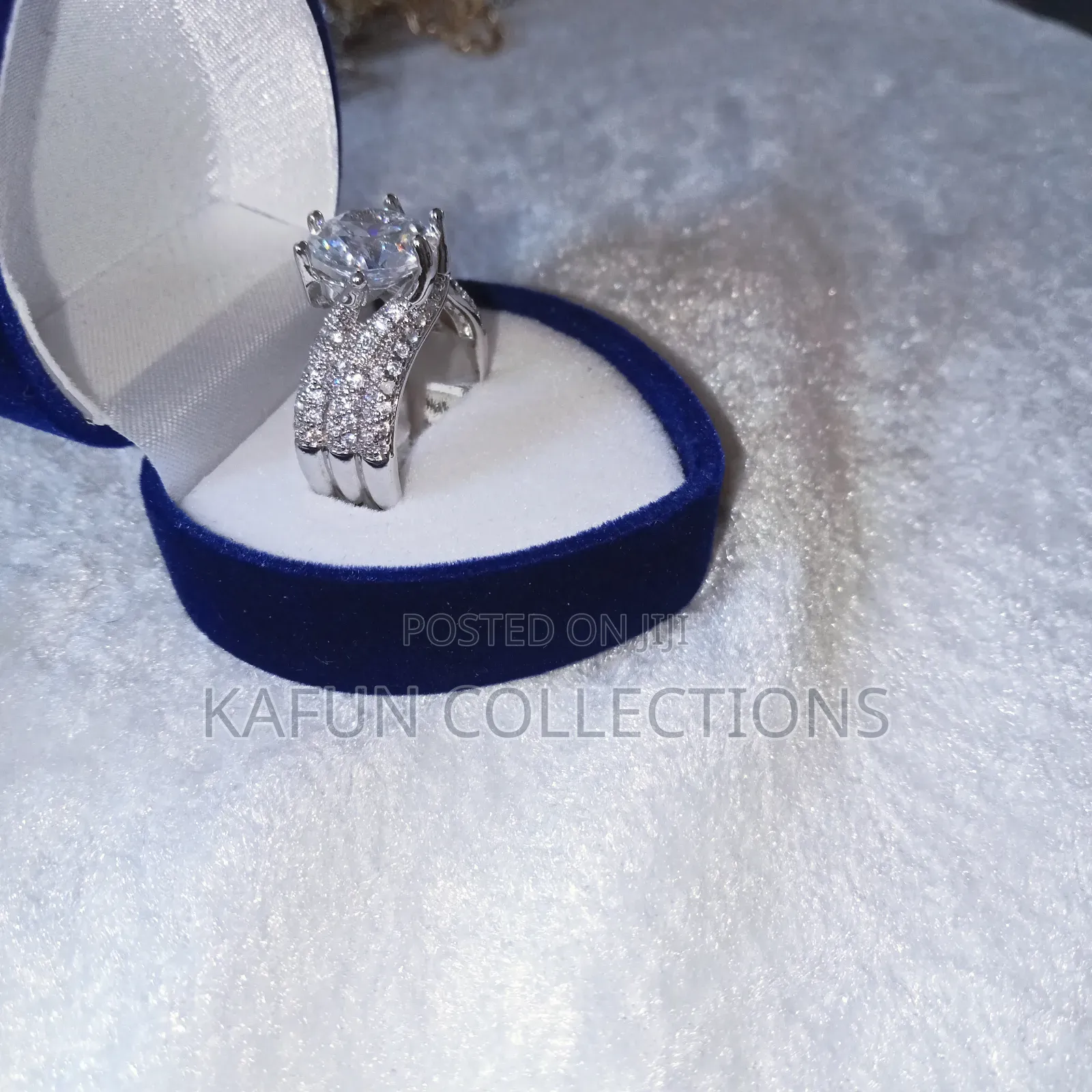 White Zirconia Solid Silver Engagement / Proposal Ring