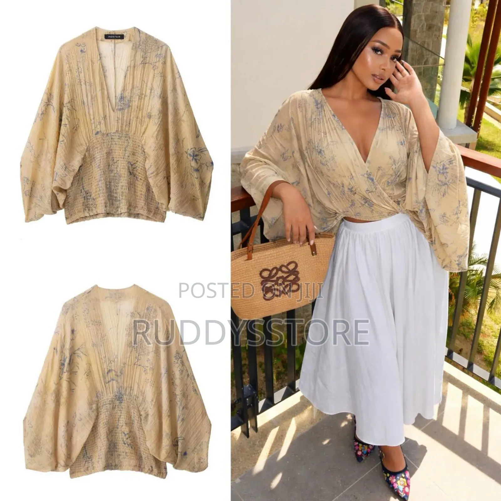 Elegant Lantern Sleeve Blouse – Trendy Women’S Top