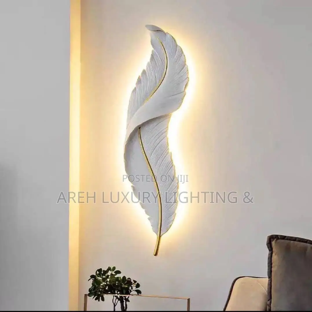 Modern Feather Wall Light RGB Led Wall Lamp for Bedroom Bedside