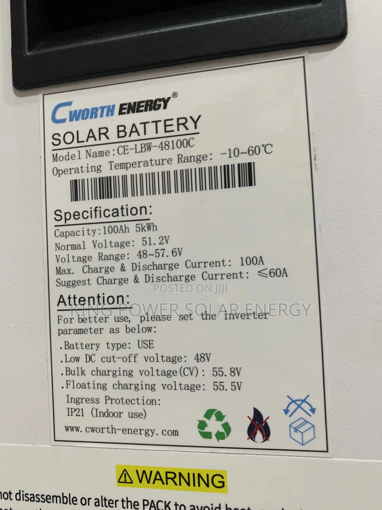 5kwh/48v Cworth Lithium Battery
