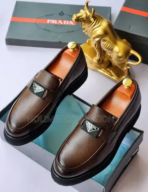 Prada Grained Leather Loafers