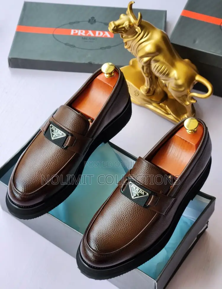 Prada Grained Leather Loafers