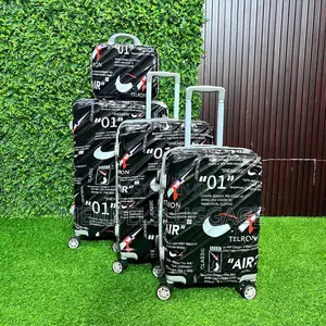 Stylish Printed Hard Shell Travel Suitcase With Spinner Wheels