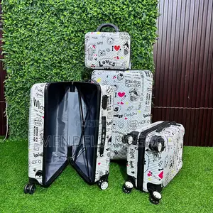 Stylish Printed Hard Shell Cabin Suitcase With 360° Spinner Wheels