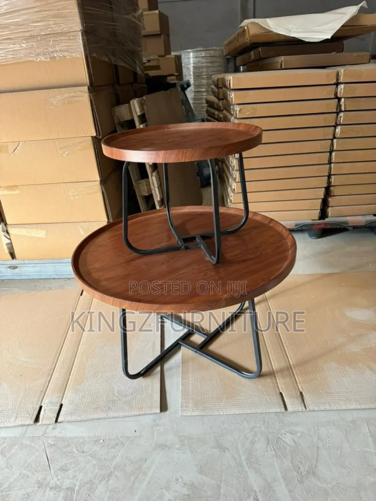 Modern 2-Piece Nesting Round Coffee Table Set