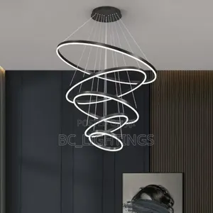 Modern Luxury Led 5 Ring Chandelier Light