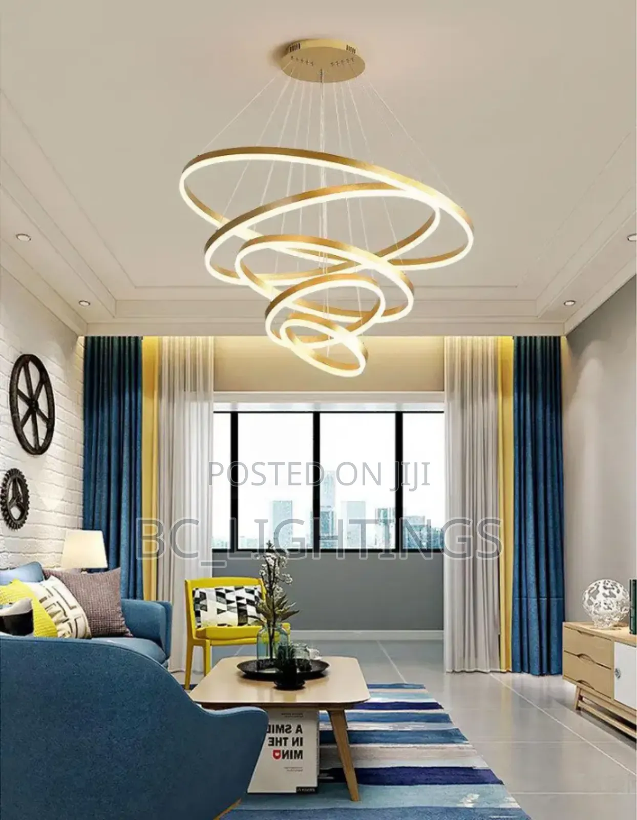Modern Luxury Led 5 Ring Chandelier Light