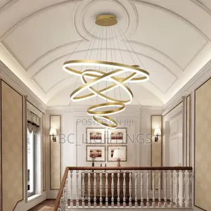 Modern Luxury Led 5 Ring Chandelier Light