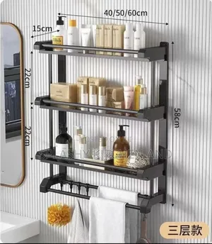 Wall-Mounted, 3 Tier Bathroom Shelf