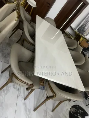 Flat Top Leather Seat Dinning Table