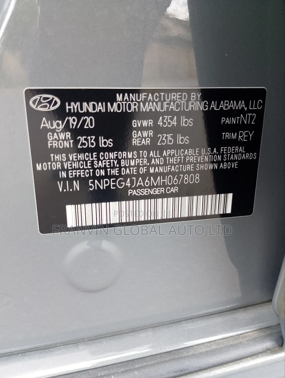 Hyundai Sonata SE 2021 Gray