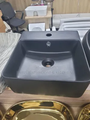 Matte Black Square Vessel Basin