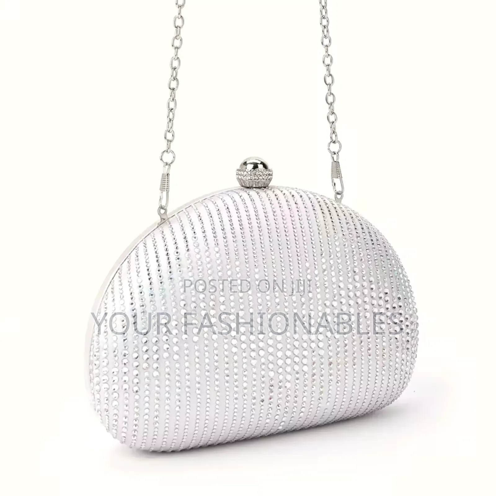 Dazzling Silver Dome Shape Clutch Purse