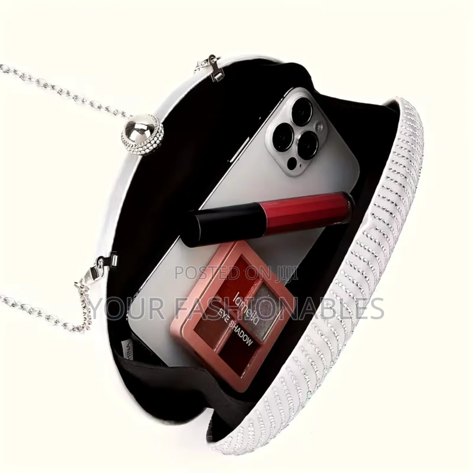 Dazzling Silver Dome Shape Clutch Purse