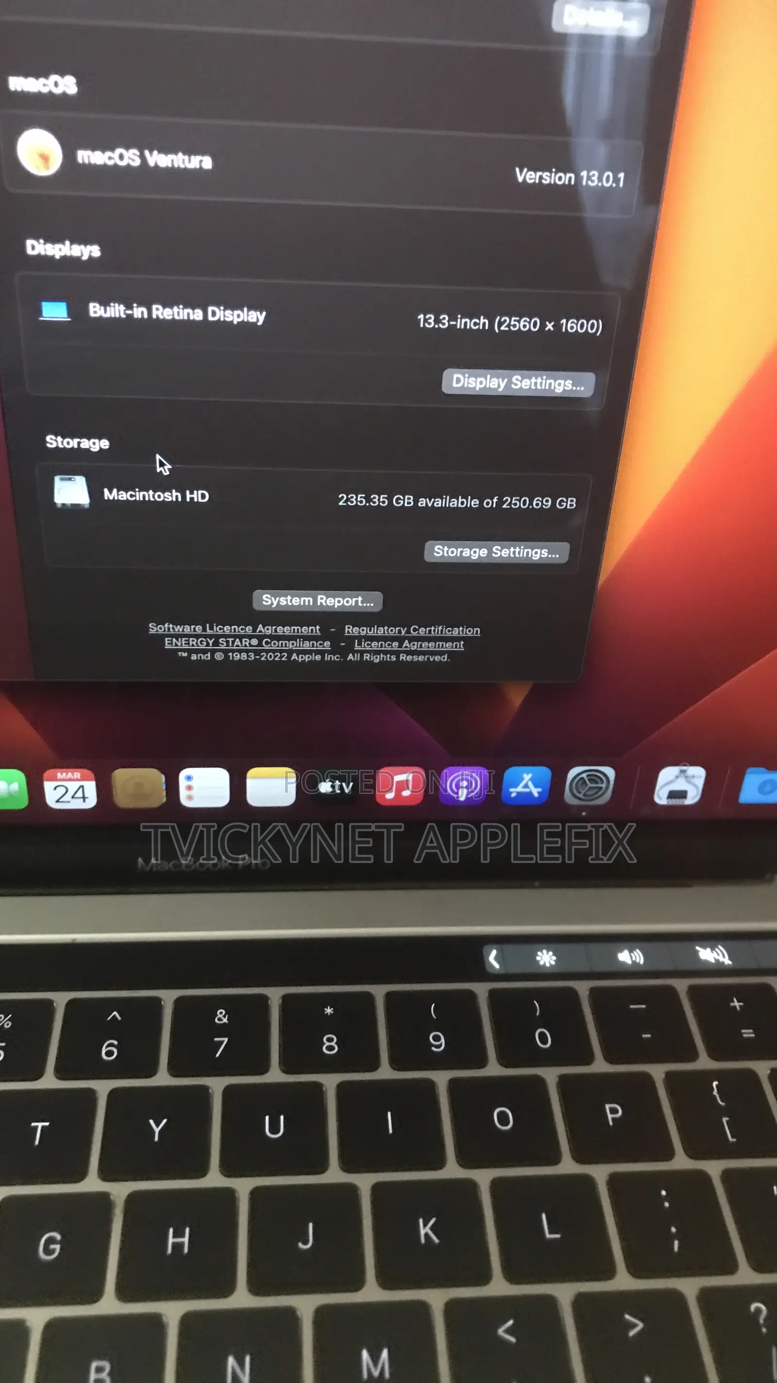 Laptop Apple MacBook Pro 2017 8GB Intel Core i5 SSHD (Hybrid) 256GB