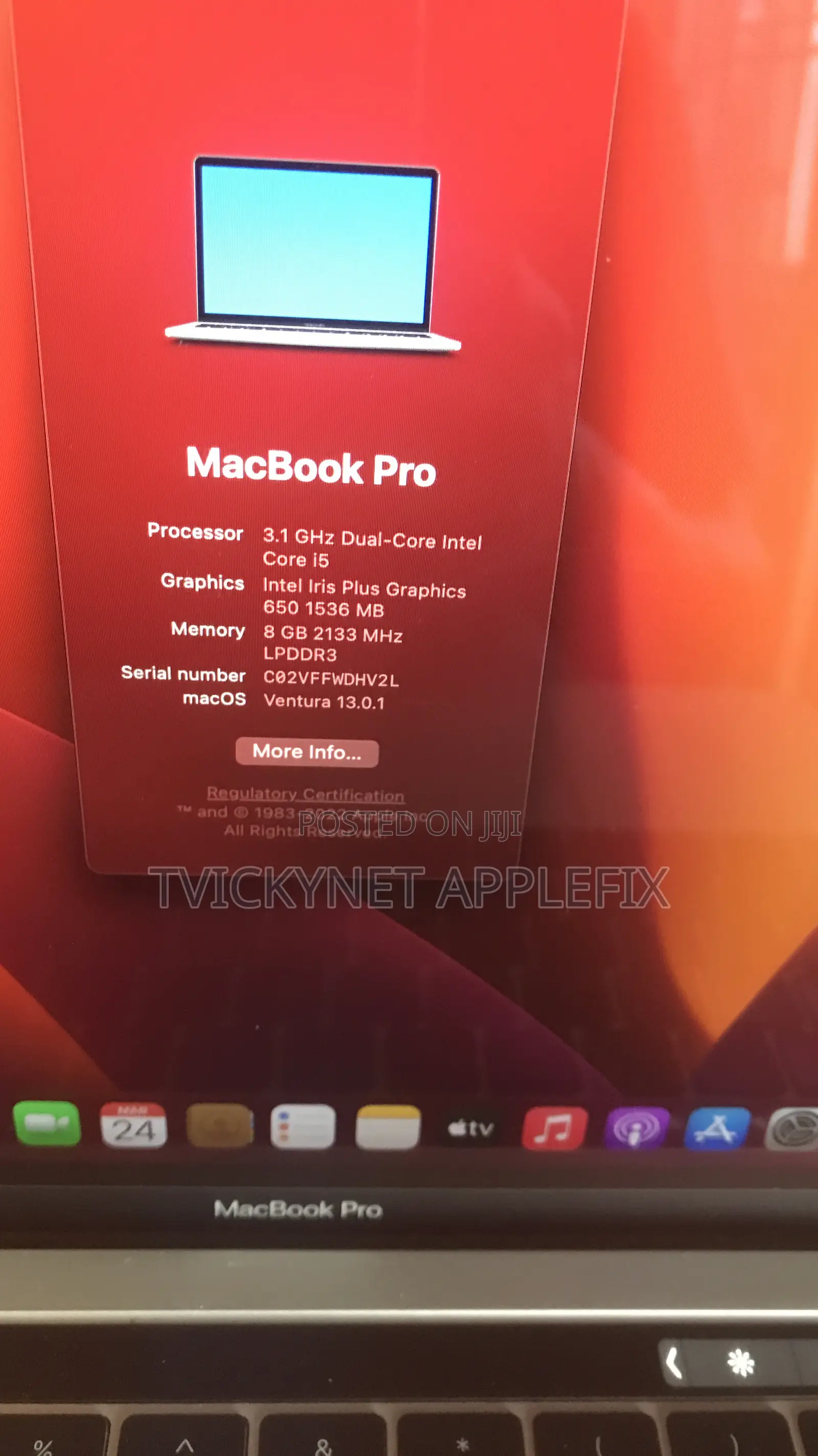 Laptop Apple MacBook Pro 2017 8GB Intel Core i5 SSHD (Hybrid) 256GB